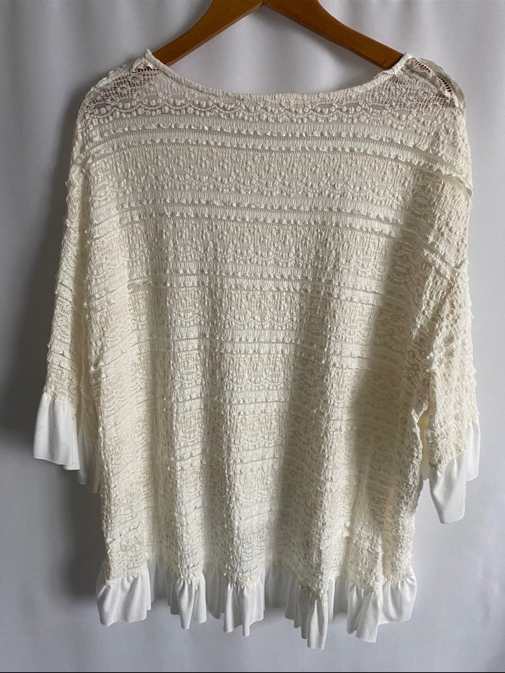 The Impeccable Pig Cream Textured Crochet Top - Picture 4 of 4